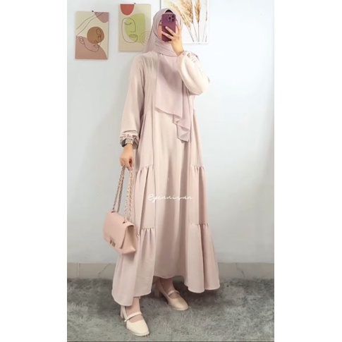 Dress Crinkle Gamis Daily | Gamis Hitam - Kaylinz