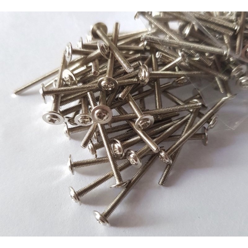 BAUT / SCREW M2 25MM KEPALA BULAT+ RING (GABUNG)