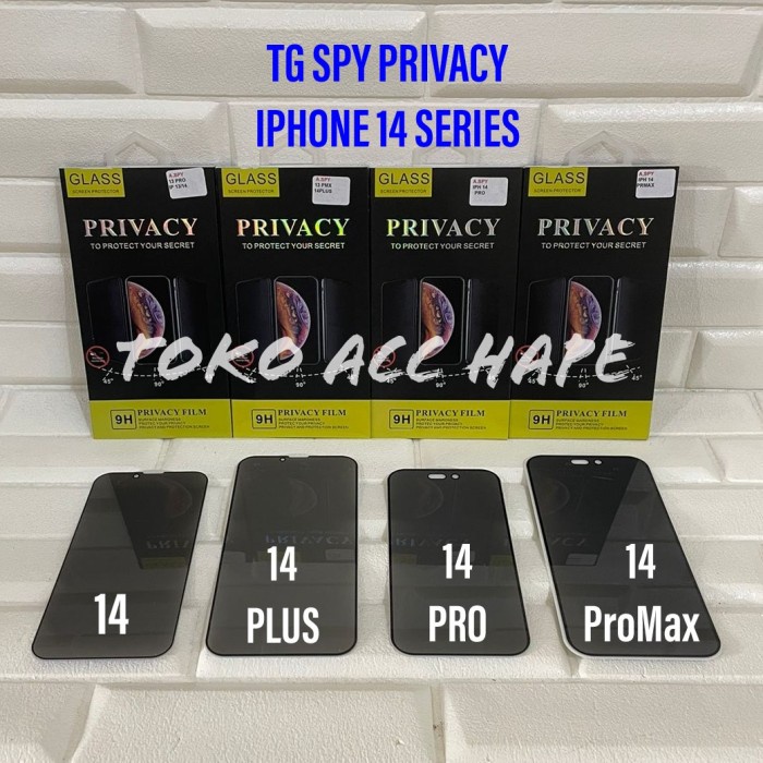 TEMPERED GLASS IPHONE 14/PLUS/PRO/PROMAX ANTI SPY PRIVACY PREMIUM