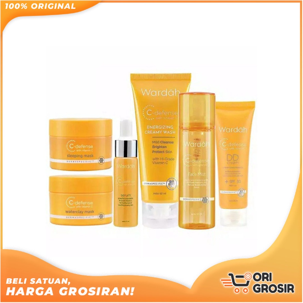 ORI Grosir WARDAH C Defense Energizing Creamy Wash / Serum / DD Serum C Defense / DD Cream SPF 30