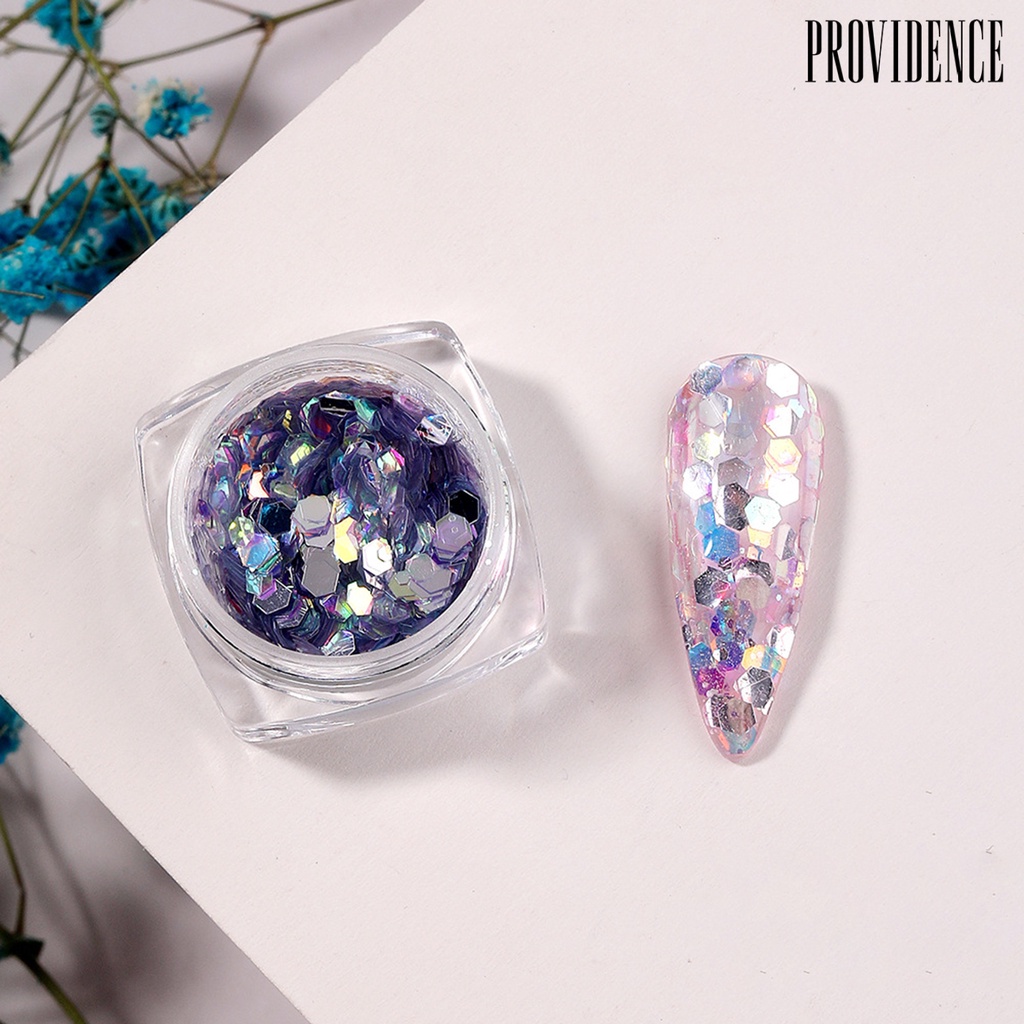 1 Kotak Payet Glitter Bentuk Hexagon Sekali Pakai Reflektif Anti Retak Untuk Dekorasi Nail Art Manicure
