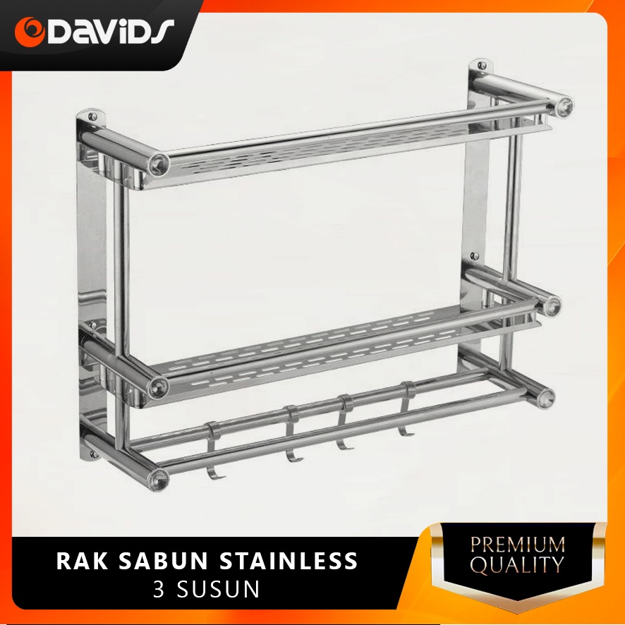 Rak Sabun Kamar Mandi Dinding Tembok Toilet Stainless Susun Dapur