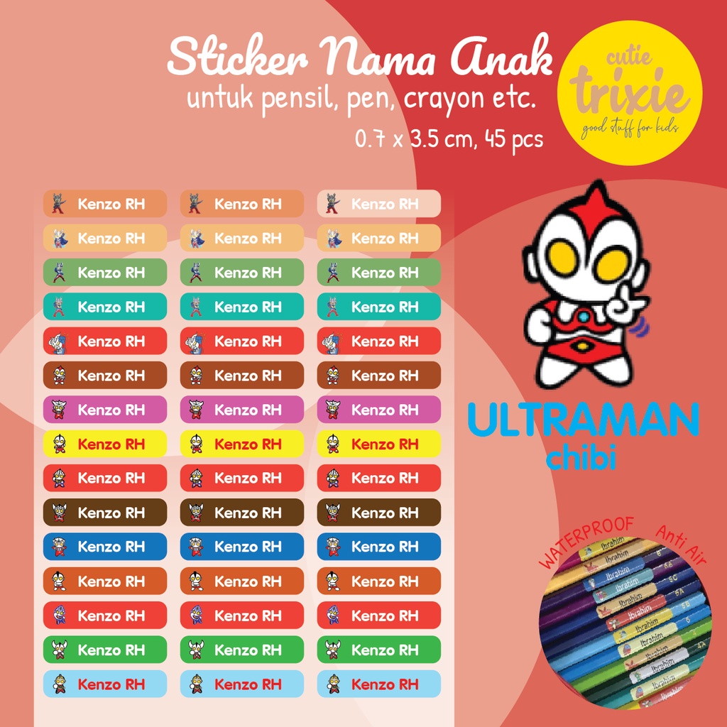 

Sticker Label Nama Pensil ULTRAMAN CHIBI