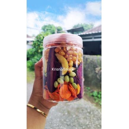

SERBA MURAH KERIPIK SAYUR MIX TOPLES 800 ML(wortel,buncis,edamame (kedelai jepang),white talas,purple potatoes,honey potatoes,kentang) # 862