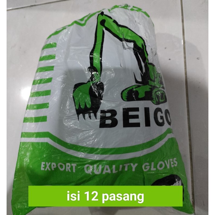 Sarung Tangan Abu tebal benang 3 Beigo 1 lusin