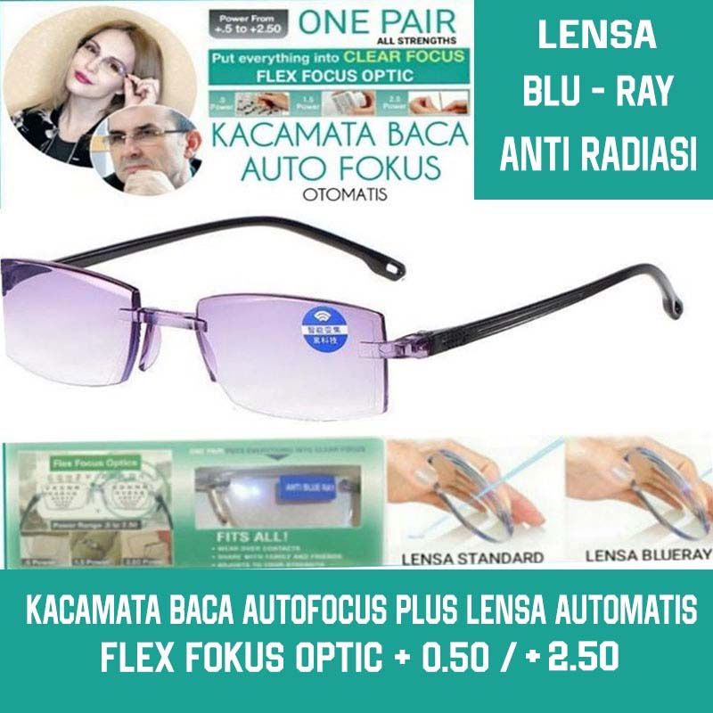 Beli 1 Gratis 1 Kacamata Baca Plus Auto Focus Otomatis Pria/Wanita | Kacamata Sporty Lensa Anti Blue