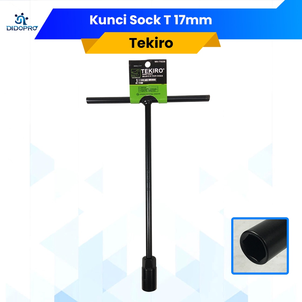 Kunci Sock T Hitam 17mm Tekiro / Kunci T / Sok T Hitam