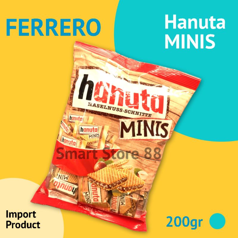 

FERRERO HANUTA MINIS 200GR BISKUIT WAFER MINI DENGAN KRIM COKLAT HAZELNUT CHOCO CREAM