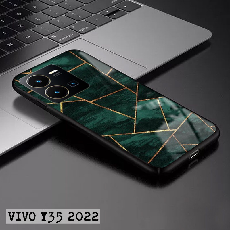 Softcase Glass Kaca VIVO Y35 2022 Terbaru [FC35] Case Motif VIVO Y35 2022 - Casing Hp VIVO Y35 2022 