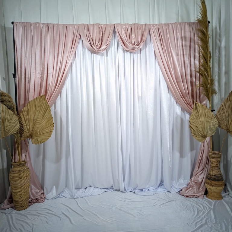 (SUDAH DIJAHIT T2m x L 3m) KAIN DEKORASI UKURAN Tinggi 2M x Lebar 3M, Kain Abutay Halus Lembut Tebal