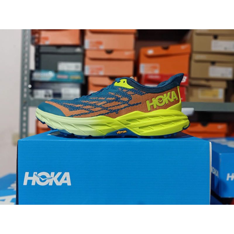 SEPATU LARI PRIA TRAIL HOKA ONE ONE SPEEDGOAT 5 WIDE 2E BLUE ORIGINAL