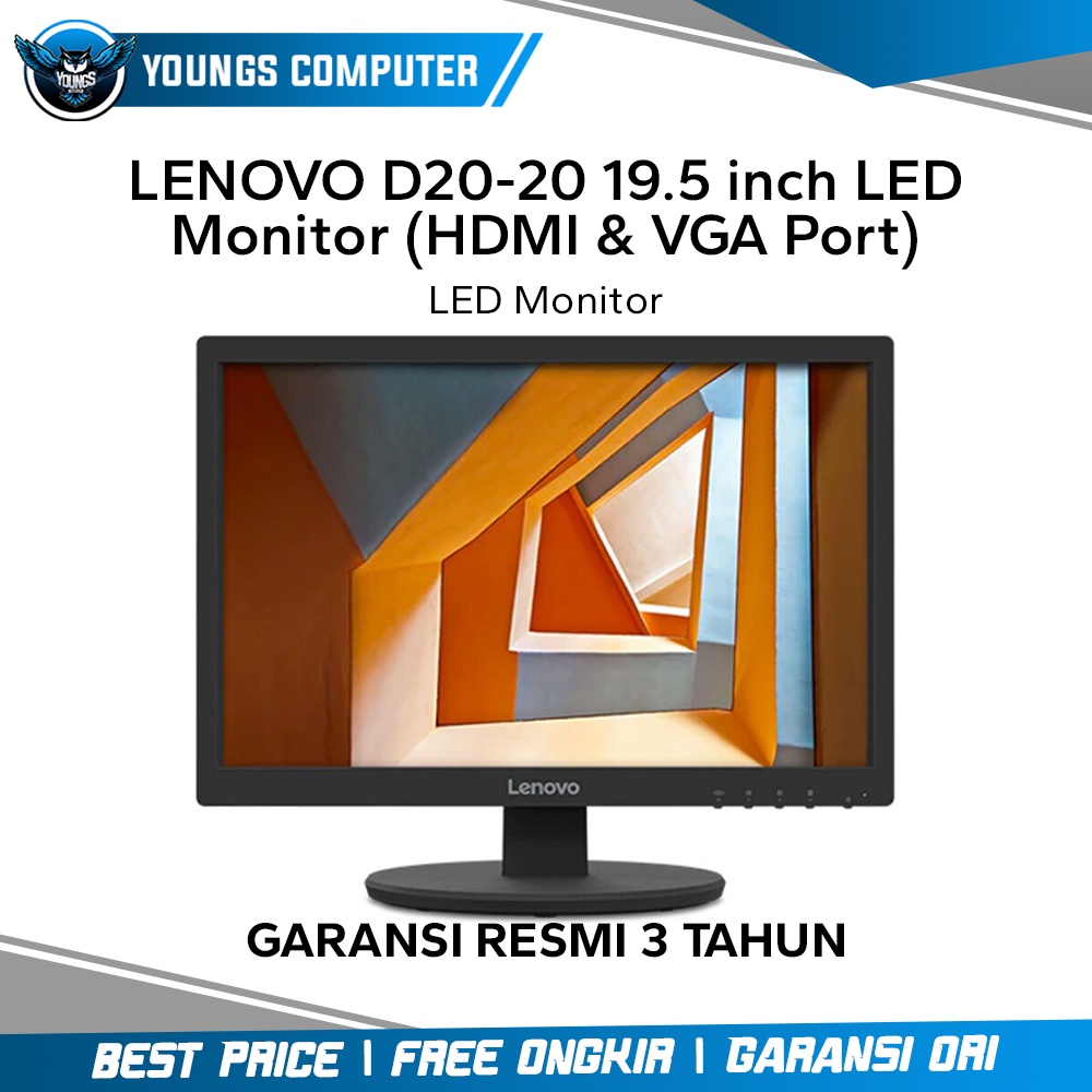 LED Monitor LENOVO D20-20 20&quot; (HDMI &amp; VGA Port)