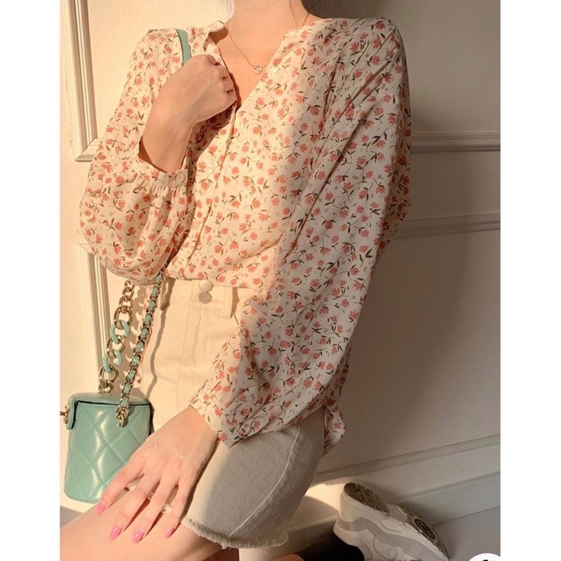 YEJIN FLOWER TOP - ATASAN BLOUSE KOREA MOTIF BUNGA