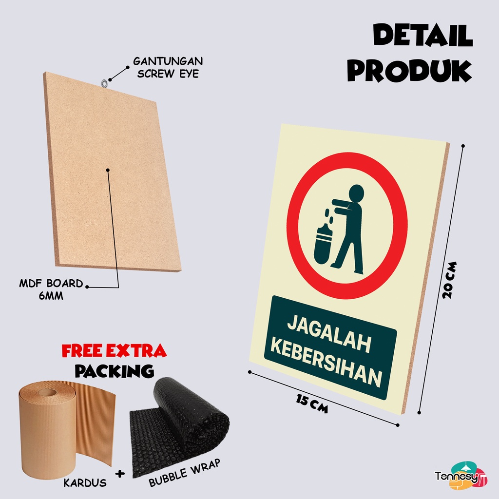 TENNESY SIGN PERINGATAN PLAKAT PEMBERITAHUAN RUANG KANTOR RUMAH KAFE 15x20CM HIASAN DINDING WALL DECOR PAJANGAN KAYU DEKORASI KAMAR RUMAH KANTOR TOILET MEROKOK SAMPAH PARKIR CCTV MASKER MEMOTRET