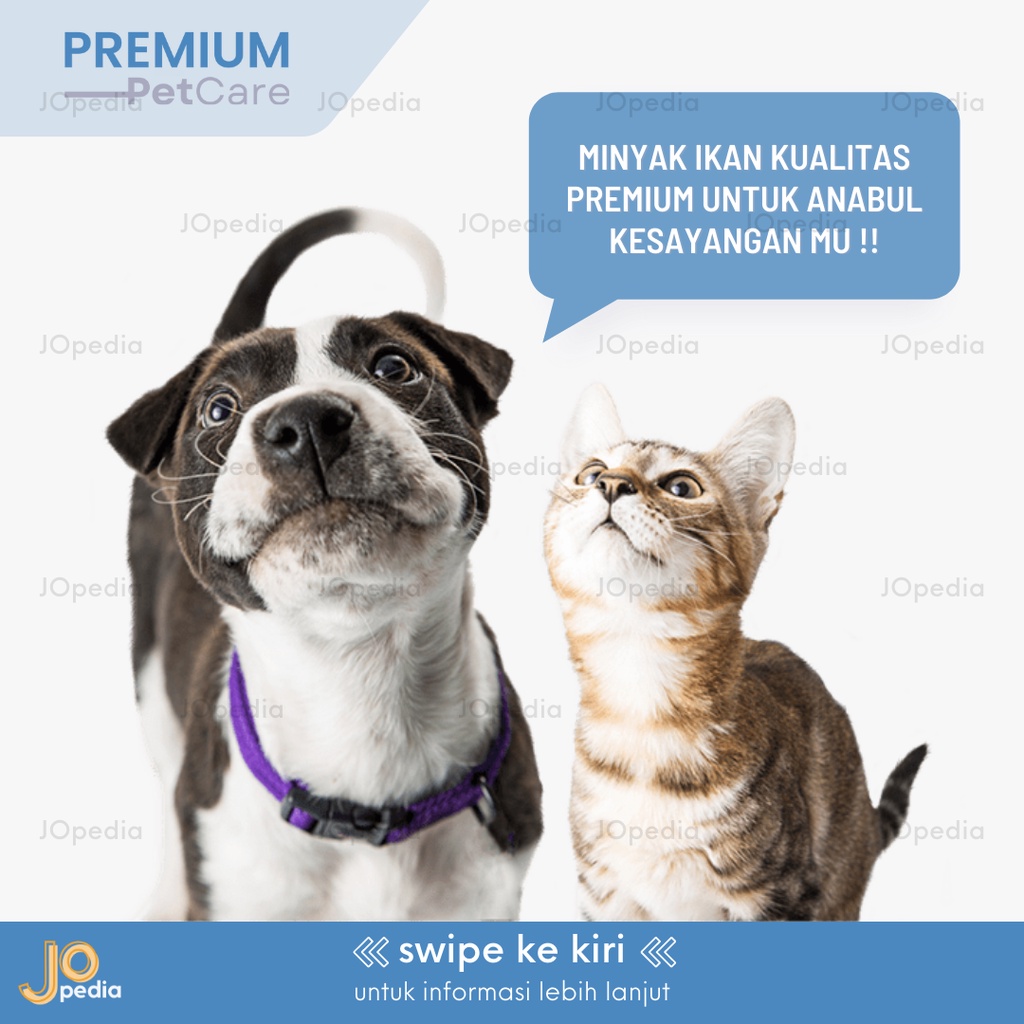 HAPPY PAWS FISH OIL Minyak Ikan Kucing Anjing Kelinci Fish Oil Bulu Mengkilat Botol Isi 50