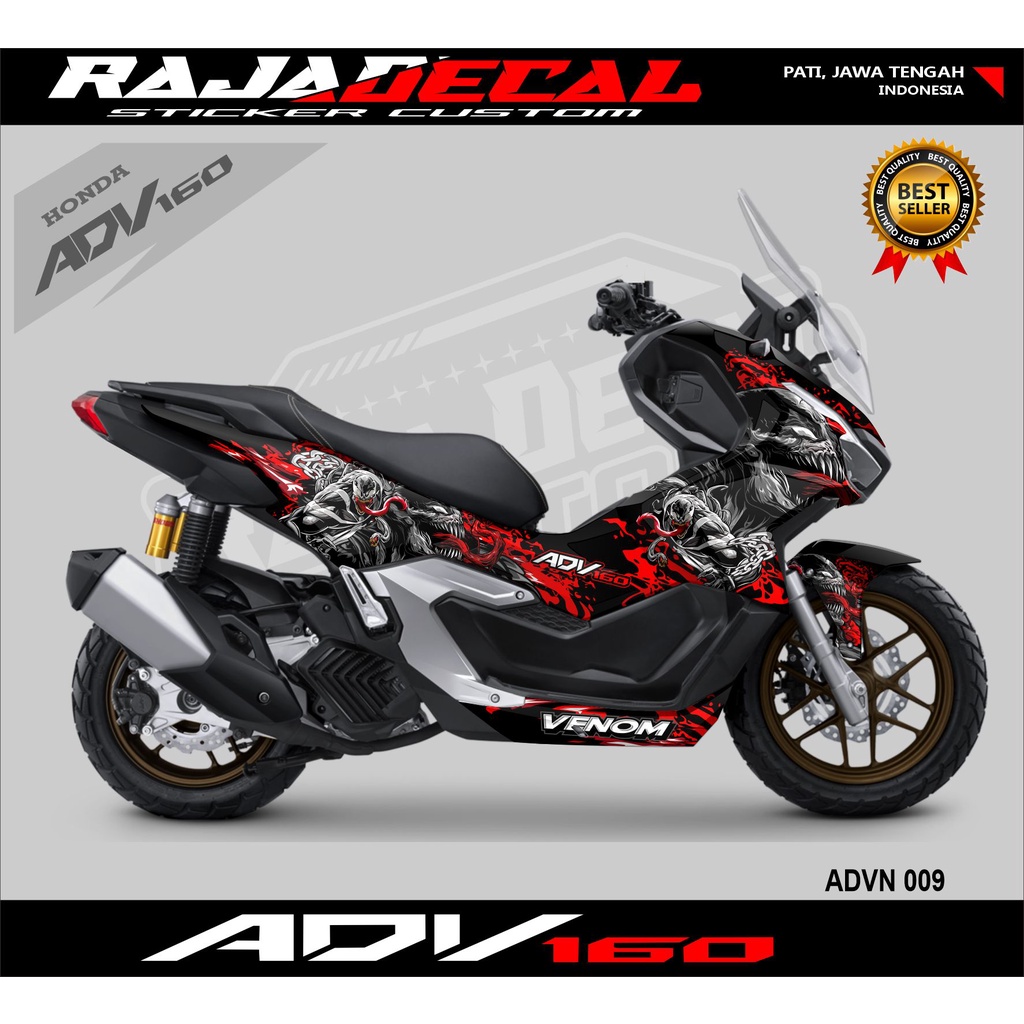 Modifikasi Honda ADV 160 2022-Stiker Dekal ADV 160 Disain Motif New Venom ADVN 009