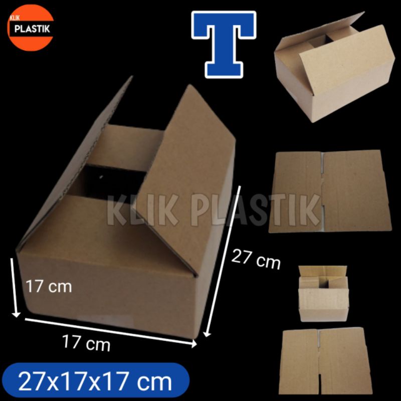 

KARDUS T COKLAT 27x17x17 cm DUS DOS KARTON BOX KOTAK PACKING AKSESORIS