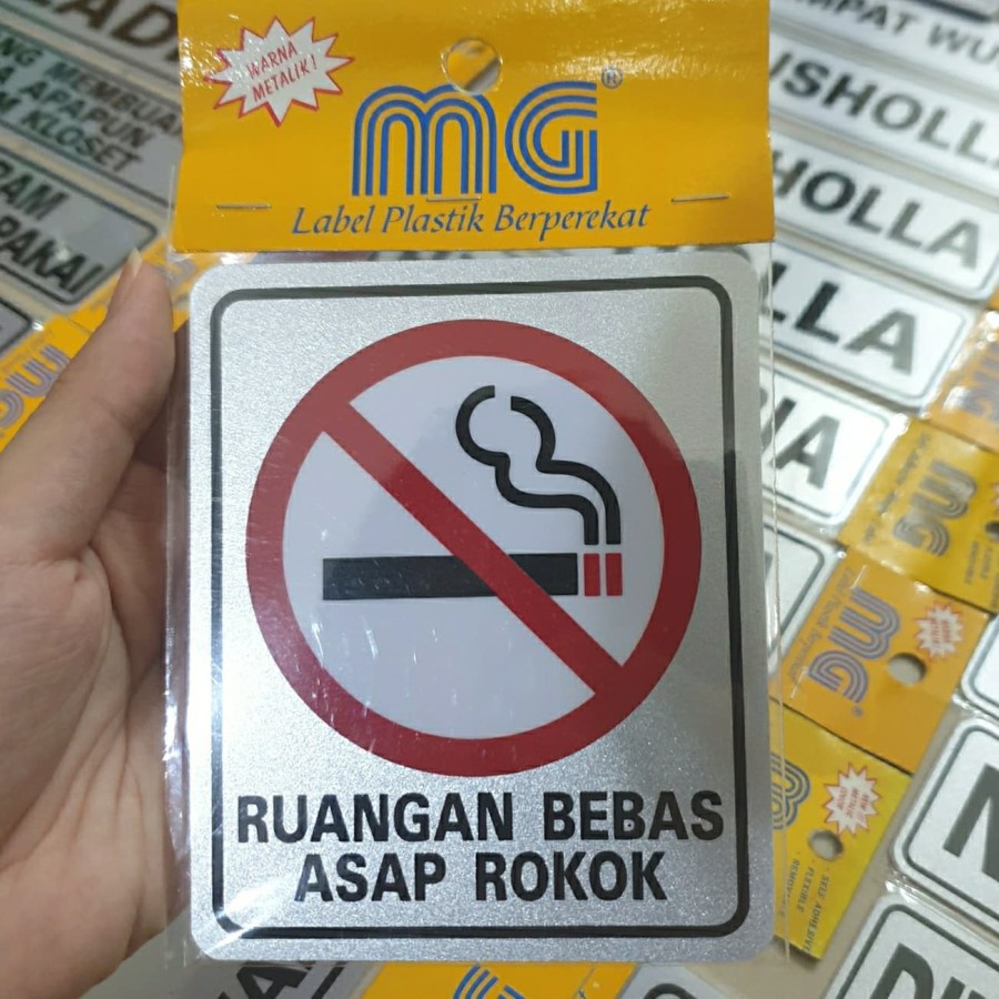 Sign Board Signage PVC Stiker Tempel Ruangan Bebas Asap Rokok