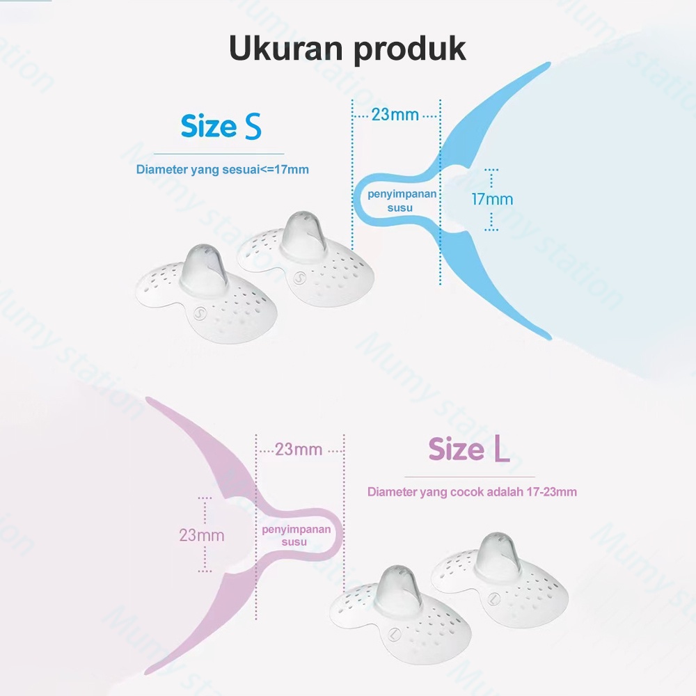 Mumystation 2pcs Pelindung Puting menyusui breast pad/ Nipple Shield cover BPA FREE