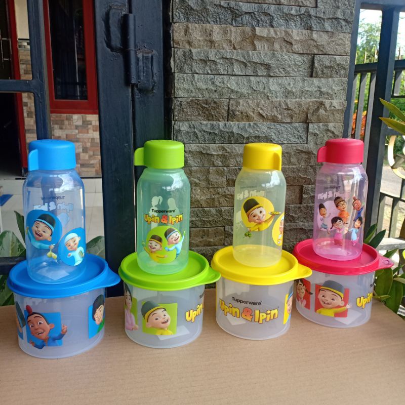 Upin ipin snack set 1 pcs botol dan 1 pcs toples