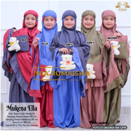 ELLA MUKENA KIDS MUKENA ANAK BY NIA RUMAISHA/MUKENA ANAK POLOS