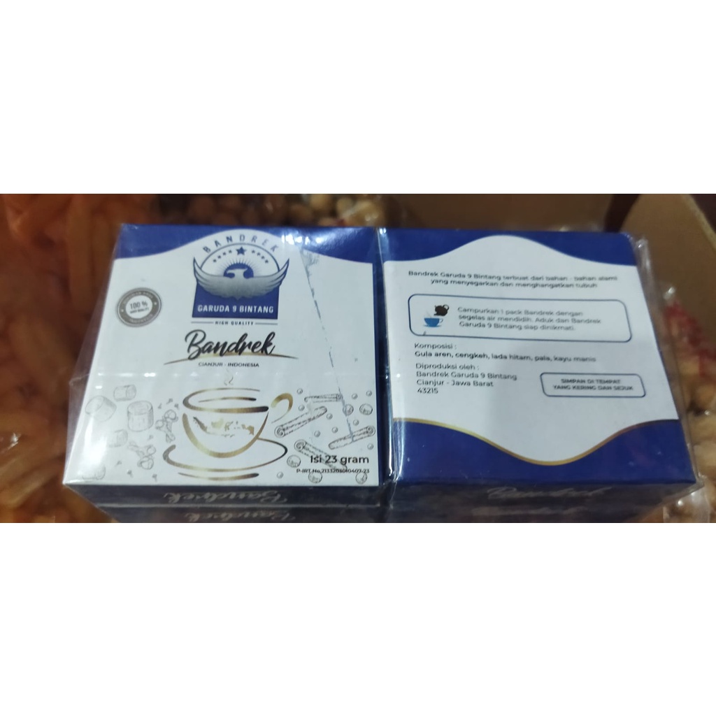 

Bandrek Garuda 9 Bintang Khas CIANJUR 1 pack isi 10 23gr/pcs