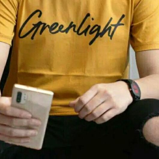 KAOS PRIA DISTRO COTTON COMBET 30S BAJU KAOS GREENLIGHT UKURAN M L XL - Hijau G besar, L