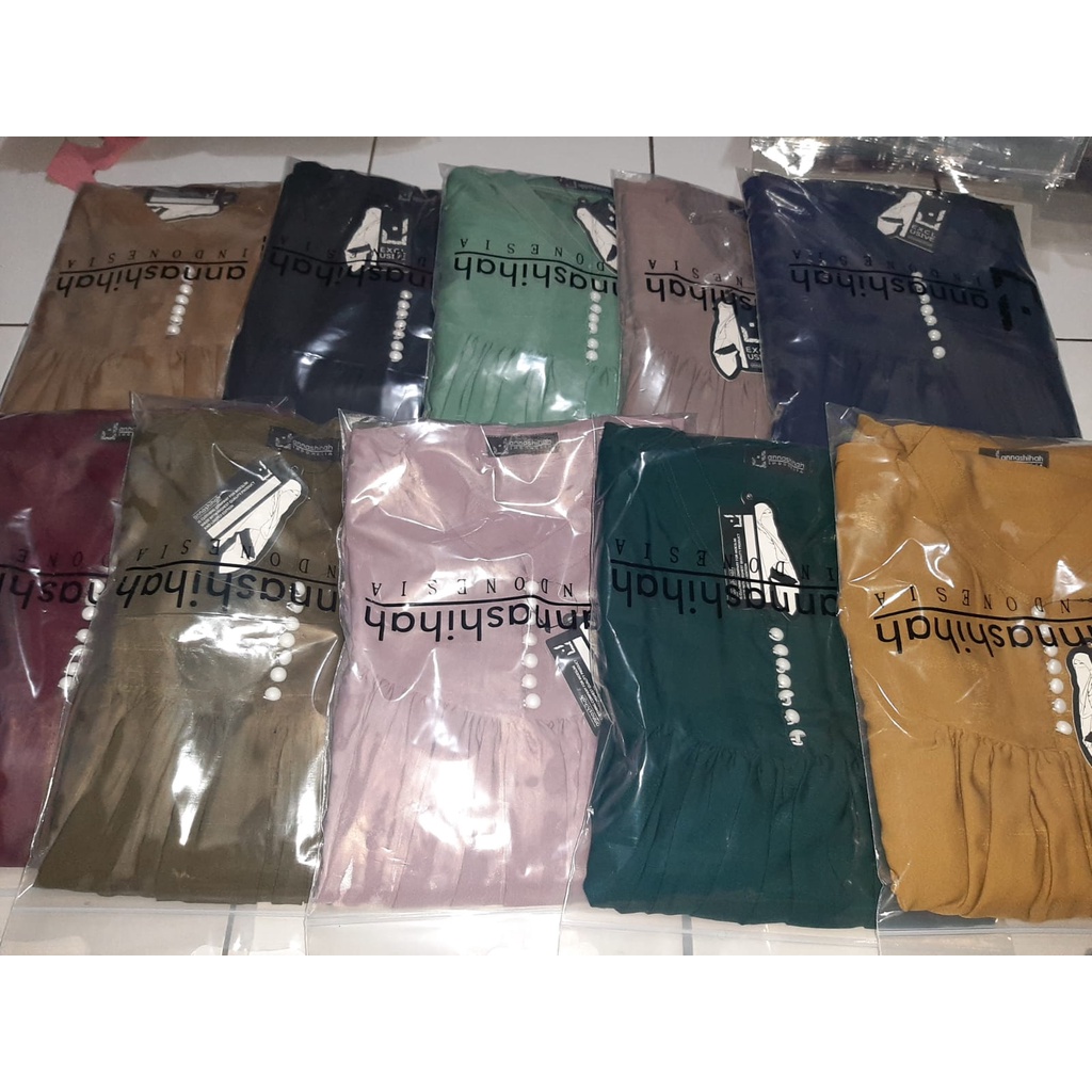 Abaya original ranum annasihah yoris premium flowly baju wanita syari modis hijrah
