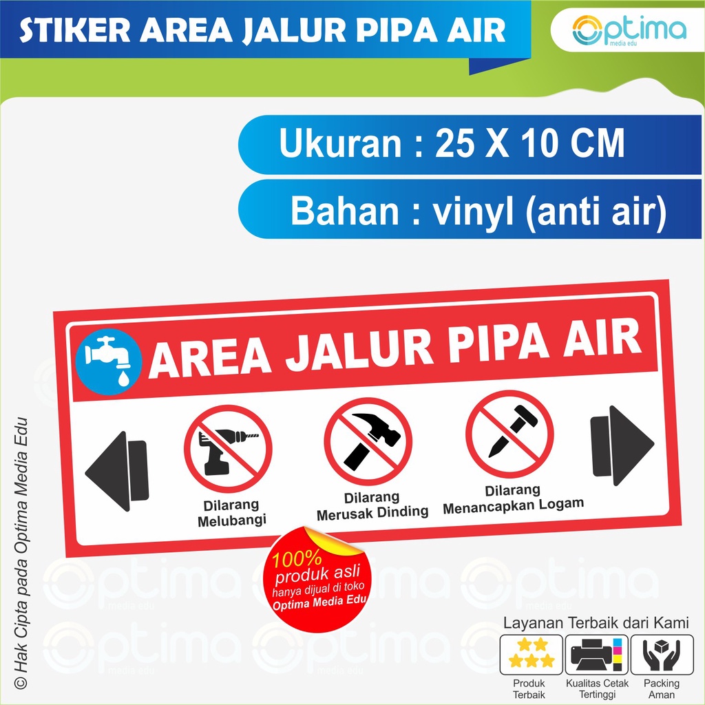 

STIKER PERINGATAN JALUR KABEL LISTRIK DAN JALUR PIPA AIR