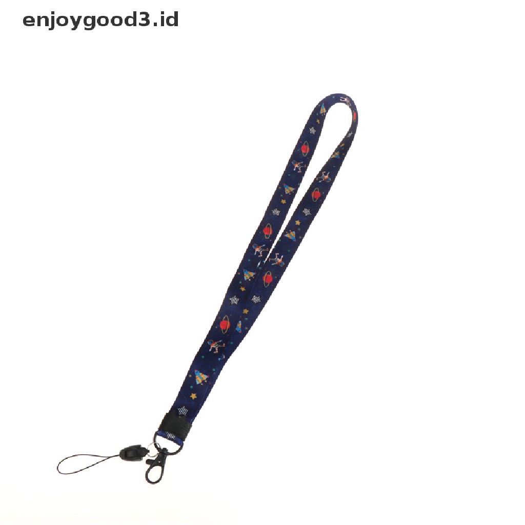 (Rready Stock) Tali lanyard Motif Print Kaktus / flamingo Untuk Handphone (ID)