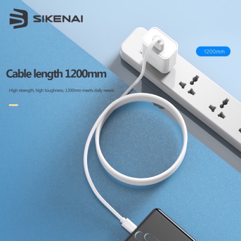 SIKENAI Charger X3T-EU Adapter QC3.0 / 18W + CableType-C Support All Q tc sikenai 18w max full compatible