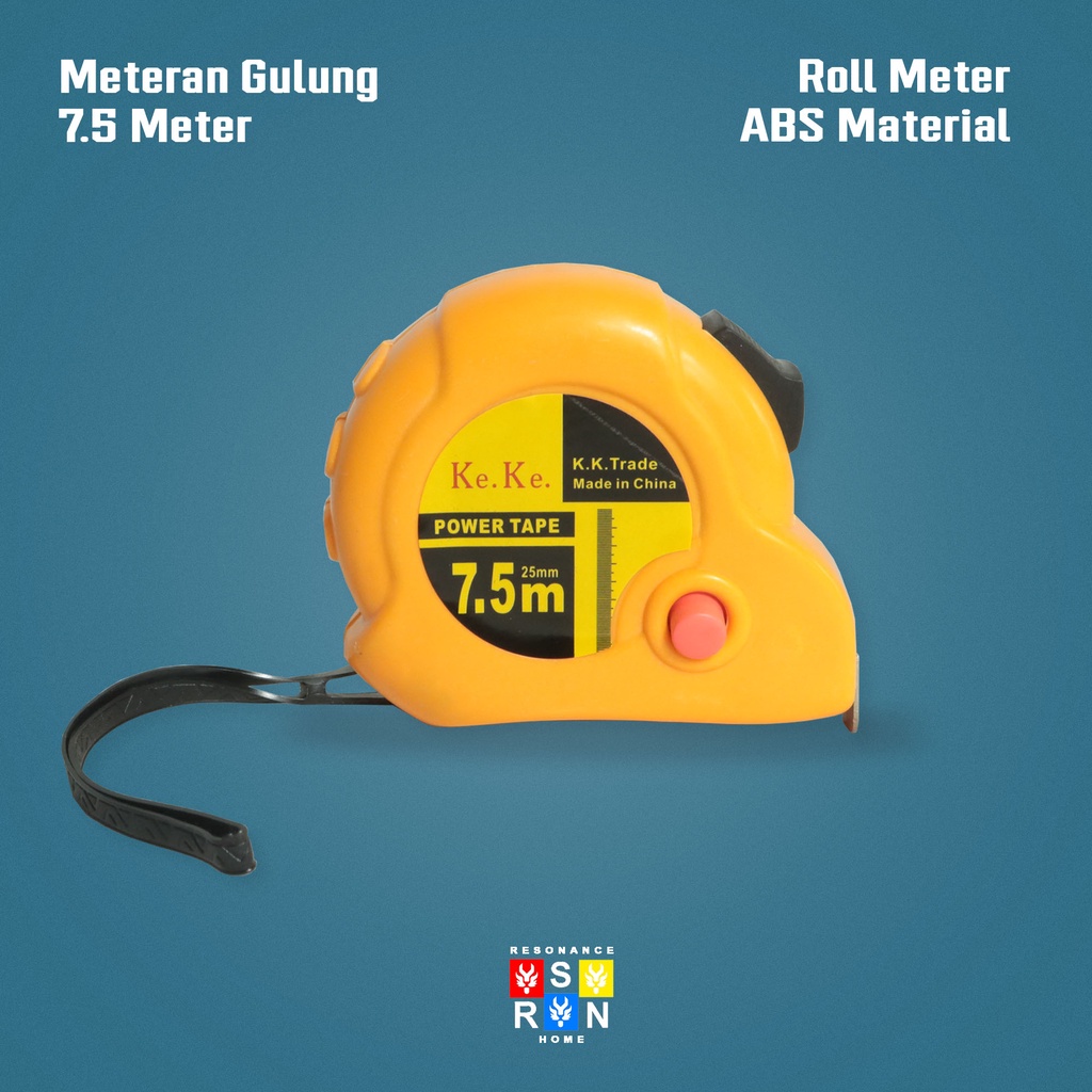 Meteran 7.5 Meter Murah | Meteran Tukang Bangunan Roll | Measuring Tape Roll Resonance Home