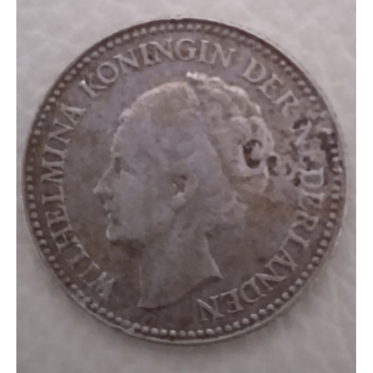 Uang coin kuno Queen Wilhelmina 1/2 Gulden