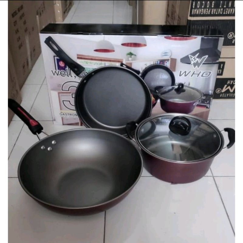 Cookware Set 3 Pcs WHO / Gionee Panci Serbaguna BERGARANSI RESMI 1 TAHUN MANTAP