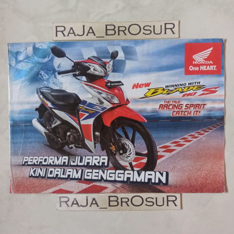Poster brosur katalog leaflet Honda New Blade 110S Blade 110 S/Blade 110R Blade 110 R 2013