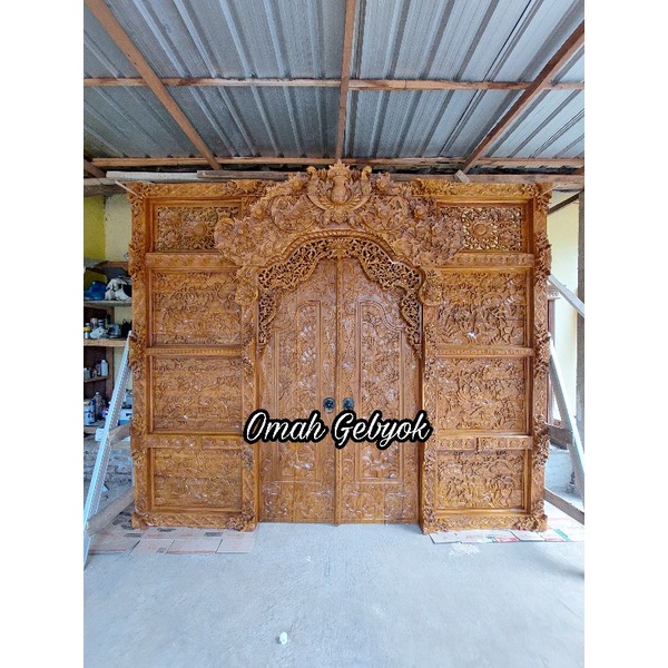 Gebyok still bali full relief 3 meter tinggi 2,5 meter jati