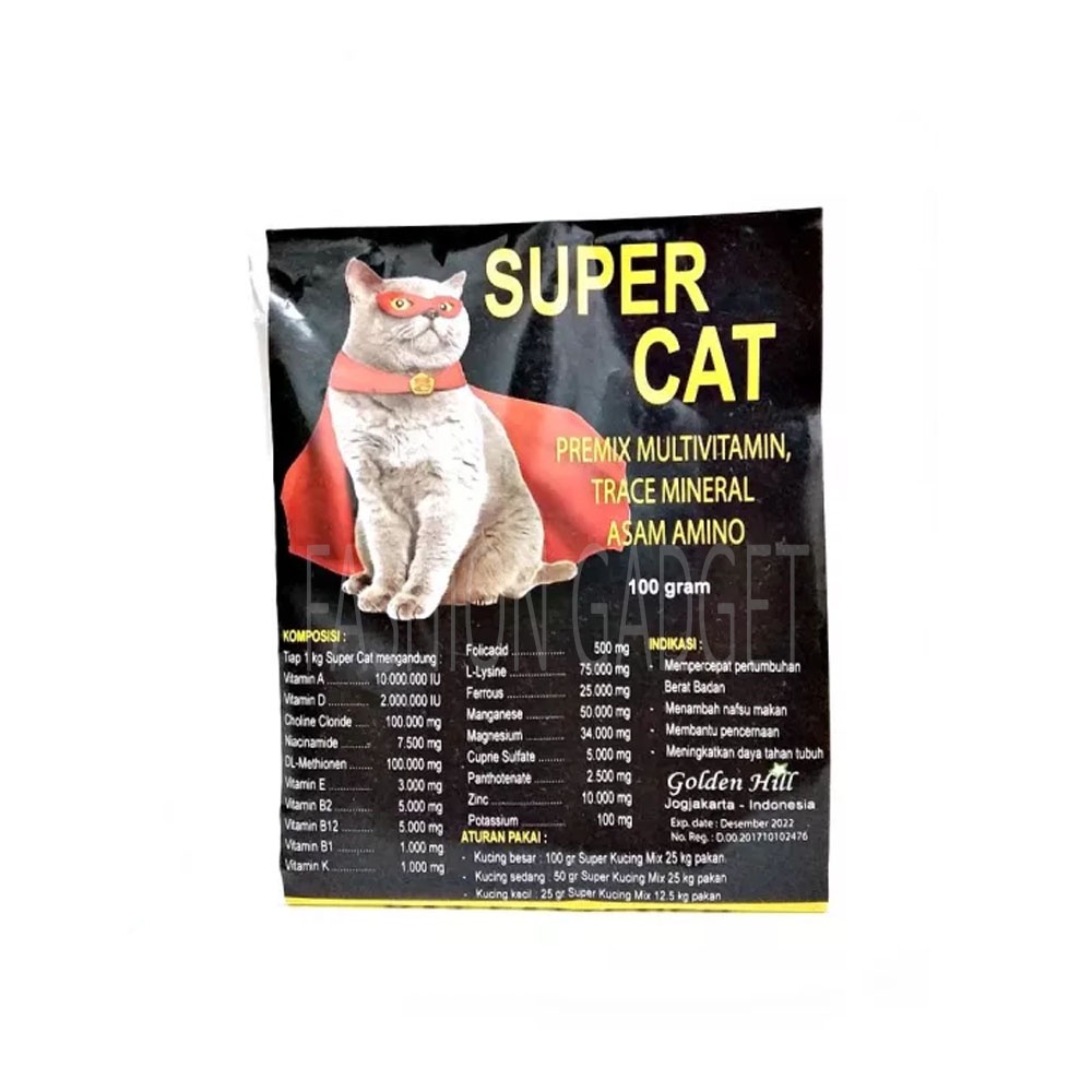 SUPER CAT Obat Gemuk Kucing 100 Gram Vitamin Kucing Obat Penambah Nafsu Makan Kucing Lemas Kurus Jadi Gemuk Supercat Obat Kucing Supaya Gemuk