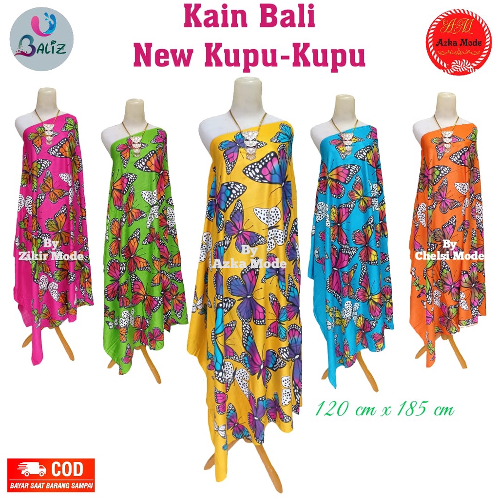 Kain Bali Pantai - Kain Bali Motif Kupu-Kupu Jumbo - Sarung Pantai Kainbalizz - Sarung Bali - Kain