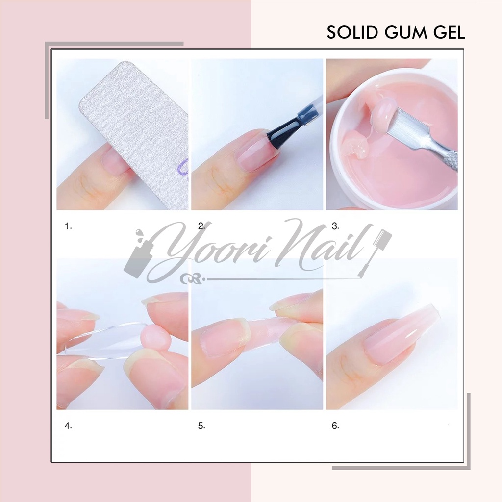 Solid gum gel adhesive extension nails gems glue 4D gel transparant clear