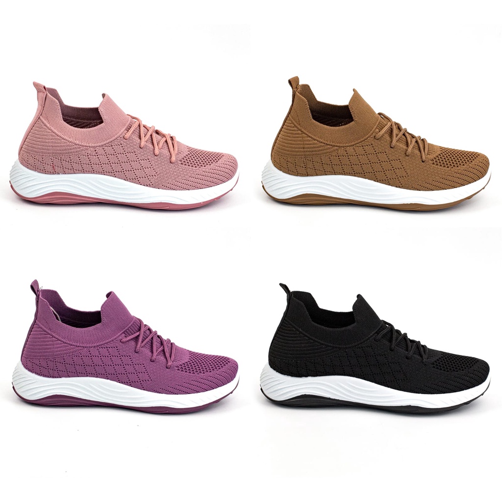 Sepatu Wanita Sports Shoes Pakai Tali Olahraga Cewek Shoes Bahan Canvas A3071