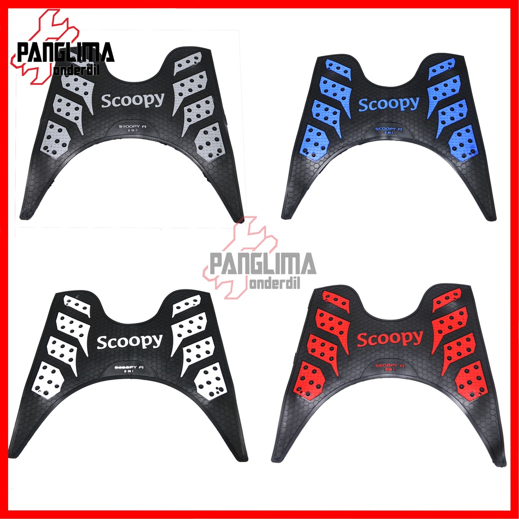 Karet Karpet Scoopy FI 2013-2014-2015 Abu-Biru-Putih-Merah Injekan-Pijakan-Alas Kaki-Bordes