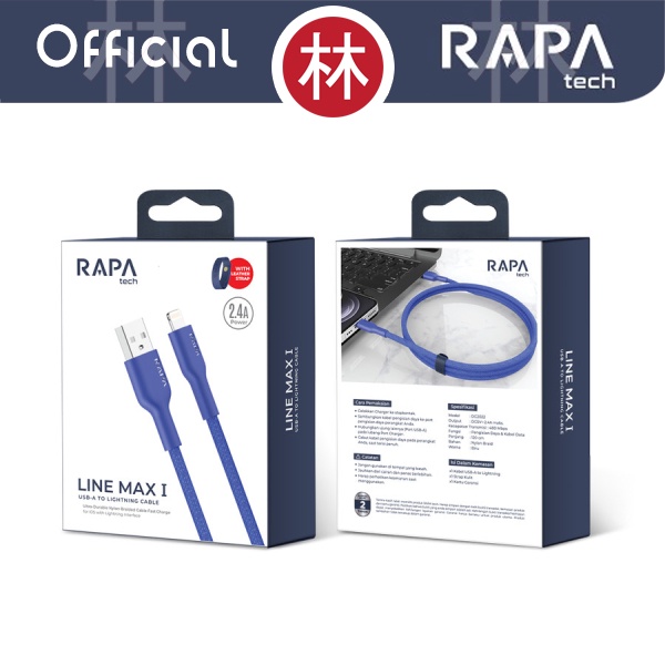 RAPAtech DC2022 - LINE MAX I - USB-A to Lightning Cable 2.4A 120 cm