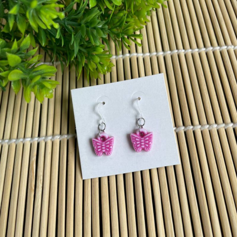 HANDMADE ANTING ANAK/DEWASA KAITAN PLASTIK MOTIF BUTTERFLY