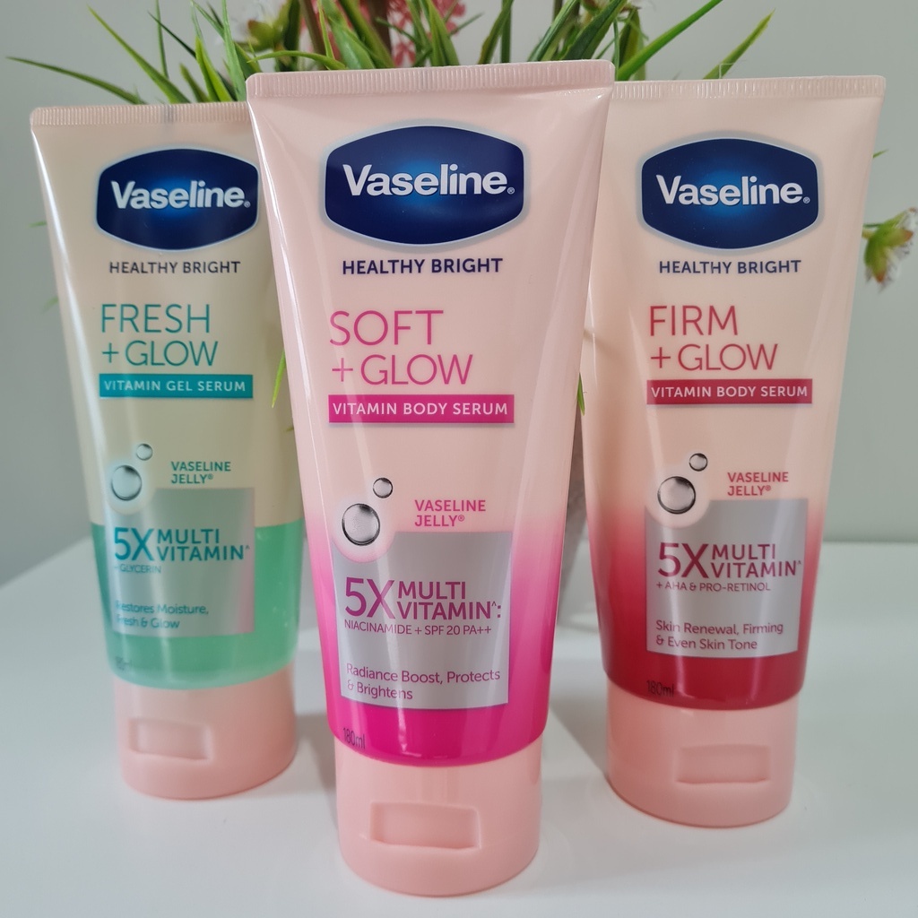 Vaseline Vitamin Body Serum Healthy Bright 180ml / Soft Glow, Fresh Glow, Firm Glow