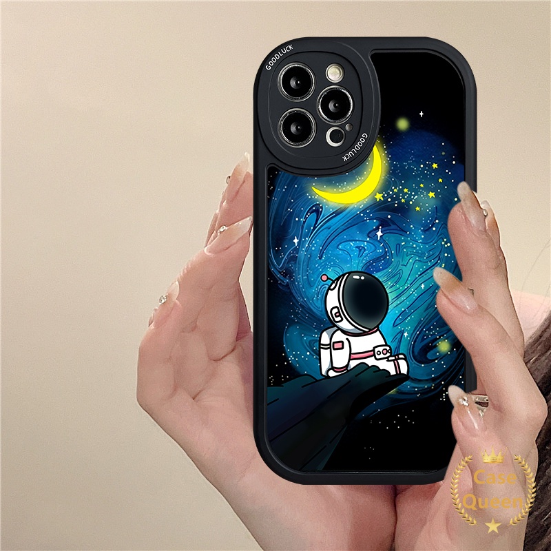 Case Astronot Kartun NASA Trendy Realme C53 C55 10 Pro Plus C30 C25s C12 8 8i 9i C15 C25 C25Y C35 C21Y C31 C1 GT C20A C3 C21 C17 C20 8Pro 6i 5i 6 5s 5 6s Casing Belakang Lembut Sarung