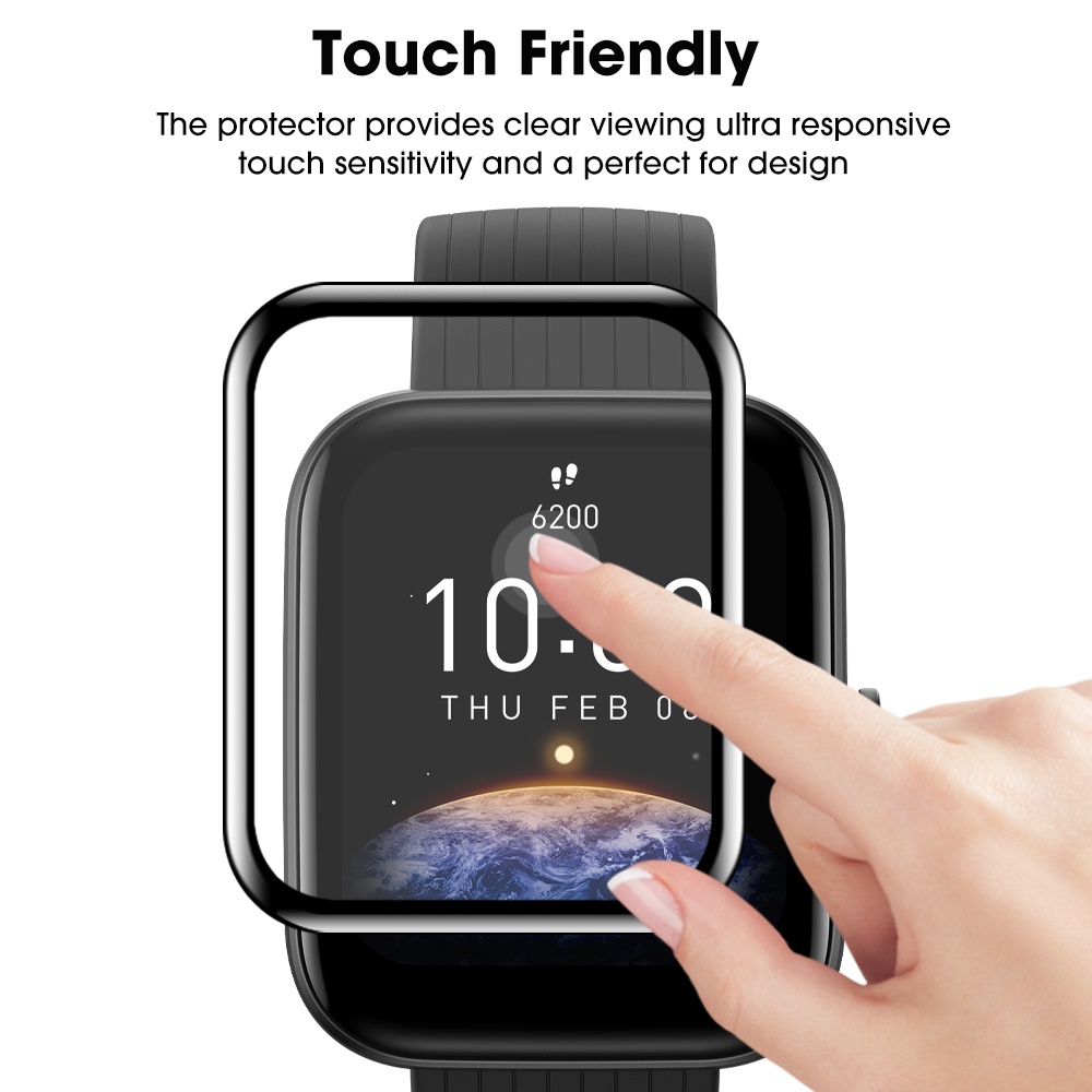 Pelindung Layar Smartwatch 3D Curved Soft Edge Untuk Huami Bip 3 / 3 Pro