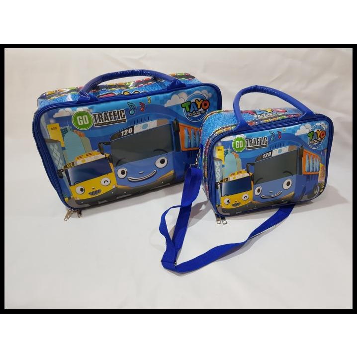 Paket Set 2 In 1 Travel Bag Anak Spon Yang Besar Dan Yang Kecil Tayo