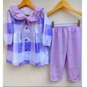 setelan tunik anak kombinasi kotak