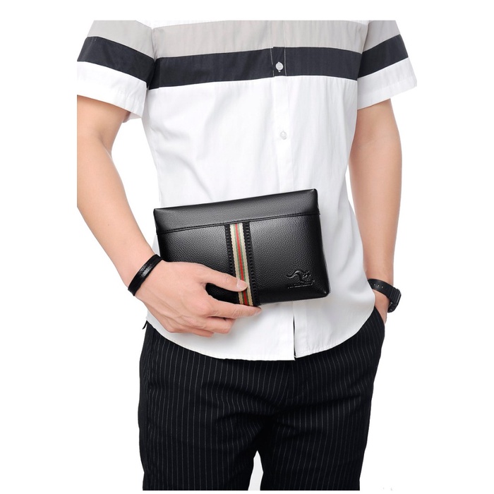 Bc10 Business Clutch Pu Leather Osaka Tas Tangan Handbag Pria Wanita