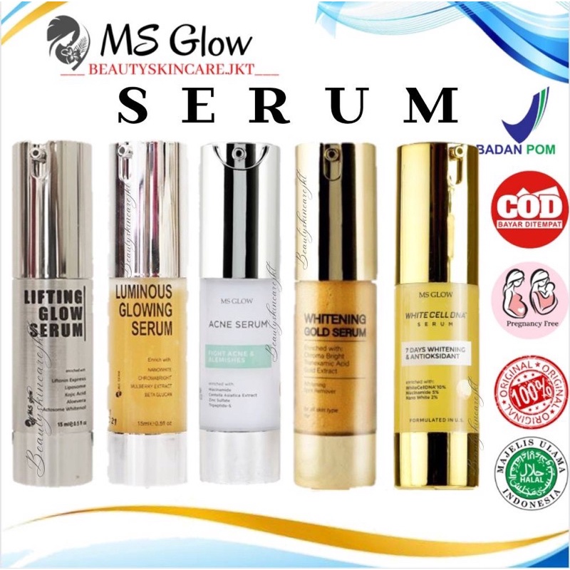 Ms Glow Serum Luminous | Whitening Gold Serum | Serum Lifting | Serum Acne | Serum WhiteCell DNA | Serum Peeling Ms Glow